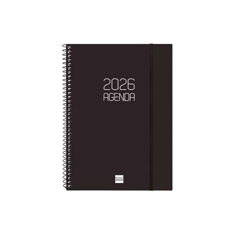 (742776026) FINOCAM AGENDA ESPIRAL OPAQUE E10-155X212MM SVV TAPA PP NEGRO 2026