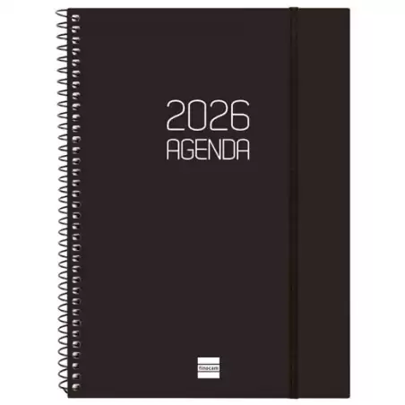 (742776026) FINOCAM AGENDA ESPIRAL OPAQUE E10-155X212MM SVV TAPA PP NEGRO 2026