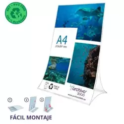 (86304V CS TP) ARCHIVO 2000 EXPOSITOR DE SOBREMESA L FLEXIBLE Y PLEGABLE DIN A4 VERTICAL PET 100% RECICLABLE