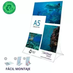 (86305V CS TP) ARCHIVO 2000 EXPOSITOR DE SOBREMESA L FLEXIBLE Y PLEGABLE DIN A5 VERTICAL PET 100% RECICLABLE