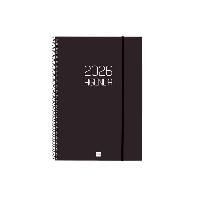 (742786026) FINOCAM AGENDA ESPIRAL OPAQUE E40-210X297MM SVH TAPA PP NEGRO 2026