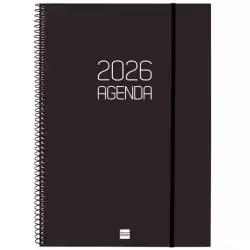 (742856026) FINOCAM AGENDA ESPIRAL OPAQUE E40-210X297MM SVV TAPA PP NEGRO 2026