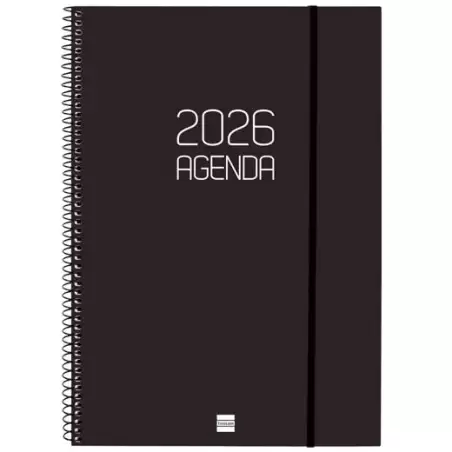 (742856026) FINOCAM AGENDA ESPIRAL OPAQUE E40-210X297MM SVV TAPA PP NEGRO 2026