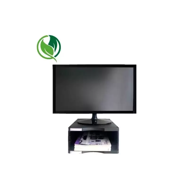 (6611 NE) ARCHIVO 2000 SOPORTE MONITOR ERGOSOSTENIBLE CON COMPARTIMENTO INFERIOR NEGRO