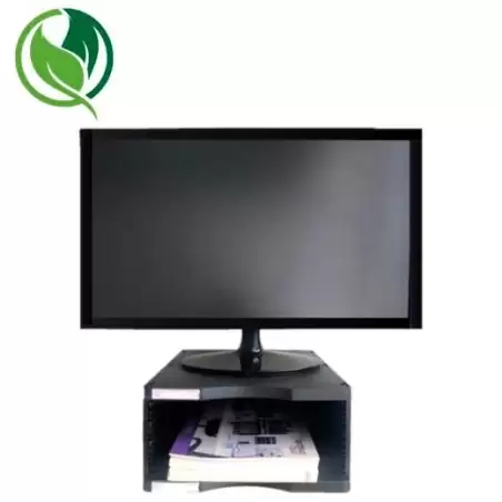 (6611 NE) ARCHIVO 2000 SOPORTE MONITOR ERGOSOSTENIBLE CON COMPARTIMENTO INFERIOR NEGRO