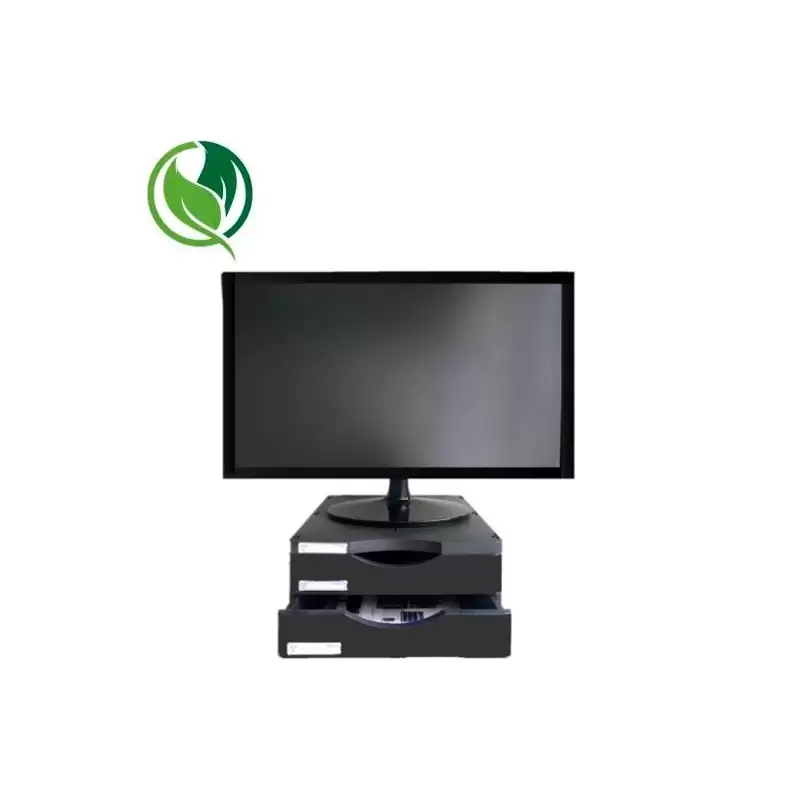 (6611M1 NE) ARCHIVO 2000 SOPORTE MONITOR ERGOSOSTENIBLE CON 2 CAJONES NEGRO