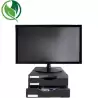 (6611M1 NE) ARCHIVO 2000 SOPORTE MONITOR ERGOSOSTENIBLE CON 2 CAJONES NEGRO