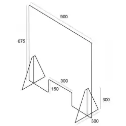 (32021M CS TP) ARCHIVO 2000 MAMPARA DE PROTECCIÓN SOBREMESA 900X675MM C/VENTANA METACRILATO 5MM TRANSPARENTE