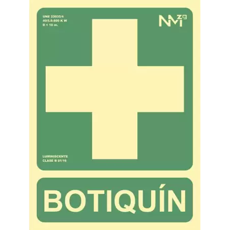 (6170-05H VE) ARCHIVO 2000 SEÑAL "BOTIQUÍN" 224X300 PVC VERDE