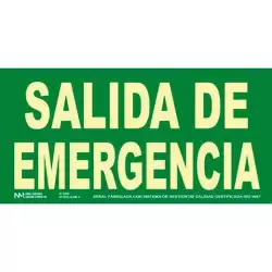 (6170-15H VE) ARCHIVO 2000 SEÑAL "SALIDA DE EMERGENCIA" 320X160MM PVC 700 MICRAS VERDE