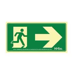 (6170-16H VE) ARCHIVO 2000 SEÑAL "SALIDA DE EMERGENCIA DERECHA" 160X320 PVC VERDE