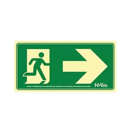 (6170-16H VE) ARCHIVO 2000 SEÑAL "SALIDA DE EMERGENCIA DERECHA" 160X320 PVC VERDE