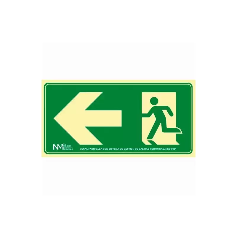(6170-17H VE) ARCHIVO 2000 SEÑAL "SALIDA DE EMERGENCIA IZQUIERDA" 160X320 PVC VERDE