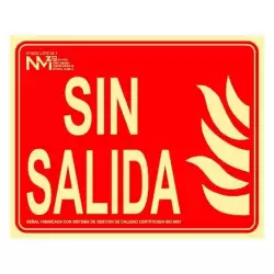 (6171-06H RJ) ARCHIVO 2000 SEÑAL DE INCENDIO "SIN SALIDA" 210X250MM PP ROJO