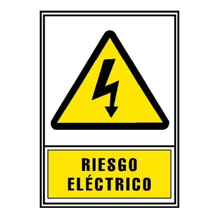 (6172-03 AM) ARCHIVO 2000 SEÑAL "RIESGO ELÉCTRICO" 210X297 PVC AMARILLO