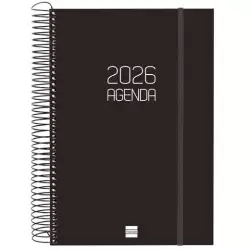 (742876026) FINOCAM AGENDA ESPIRAL OPAQUE E11-165X242MM 1DP TAPA PP NEGRO 2026