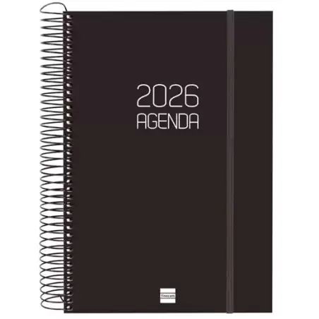 (742876026) FINOCAM AGENDA ESPIRAL OPAQUE E11-165X242MM 1DP TAPA PP NEGRO 2026