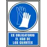 (6173-03AZ) ARCHIVO 2000 SEÑAL "OBLIGATORIO USO DE GUANTES" 210X297 PVC AZUL Y BLANCO
