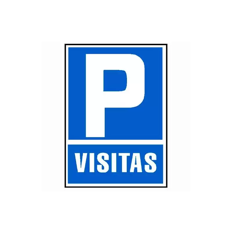 (6173-07 AZ) ARCHIVO 2000 SEÑAL "PARKING VISITAS" 210X297 PVC AZUL Y BLANCO