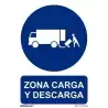 (6173-17 AZ) ARCHIVO 2000 SEÑAL DE AVISO "ZONA DE CARGA Y DESCARGA" 210X300MM PP AZUL/BLANCO