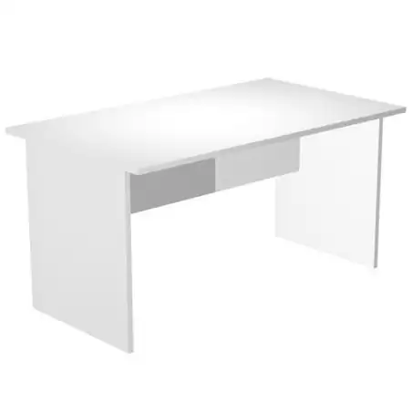 (002-3+60111-3) ARTEXPORT MESA ESCRITORIO PRESTO 140 CON PATAS PANEL LATERALES TABLERO DE 22MM BLANCO