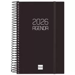 (742906026) FINOCAM AGENDA ESPIRAL OPAQUE E5-117X181MM 1DP TAPA PP NEGRO 2026