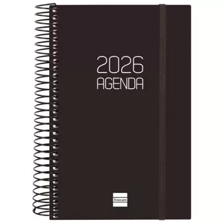 (742906026) FINOCAM AGENDA ESPIRAL OPAQUE E5-117X181MM 1DP TAPA PP NEGRO 2026