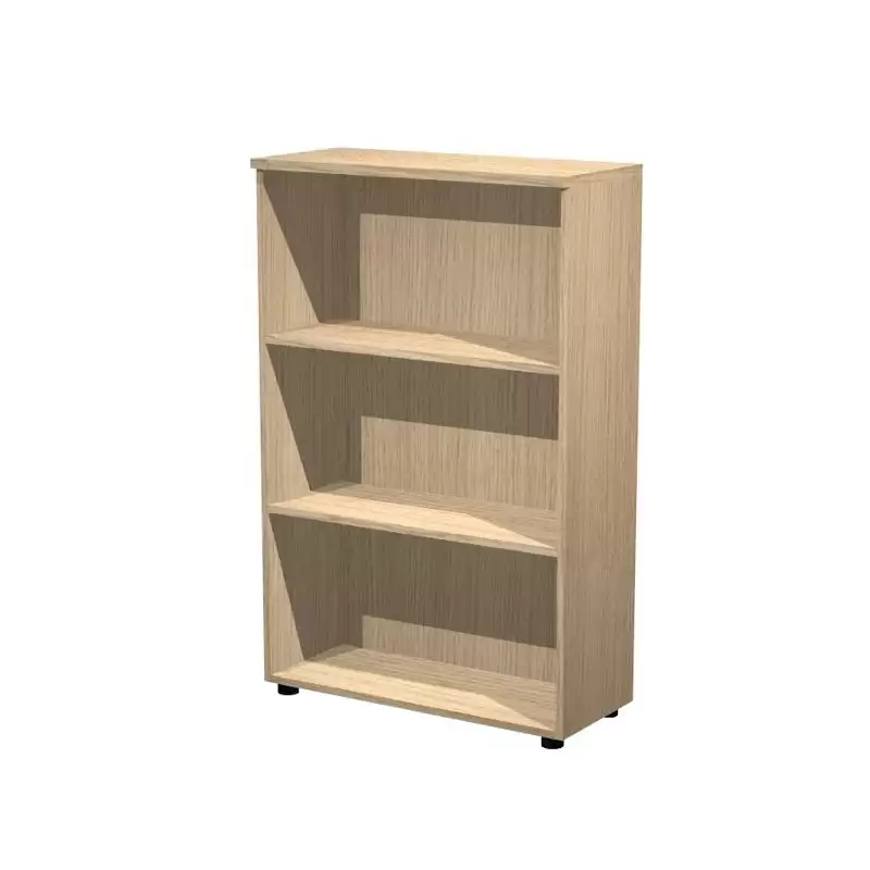 (035-C) ARTEXPORT ESTANTERÍA MEDIA PRESTO ABIERTA 2 ESTANTES 22MM REGULABLES CON TRASERA ROBLE