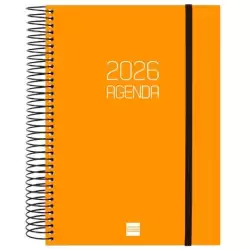 (742912926) FINOCAM AGENDA ESPIRAL OPAQUE E10-155X212MM 1DP TAPA PP NARANJA 2026