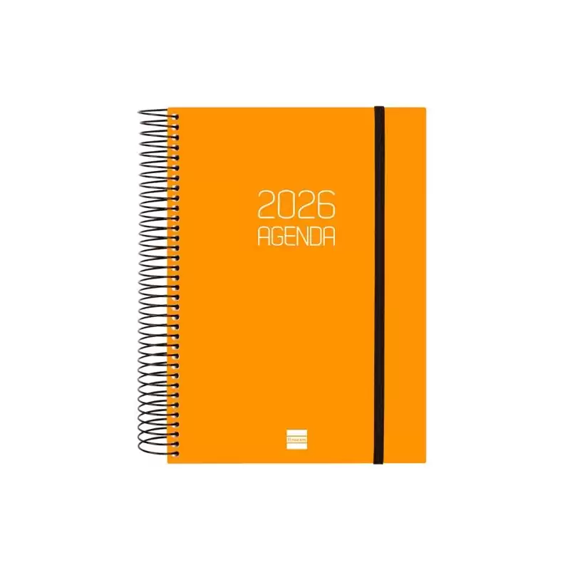 (742912926) FINOCAM AGENDA ESPIRAL OPAQUE E10-155X212MM 1DP TAPA PP NARANJA 2026