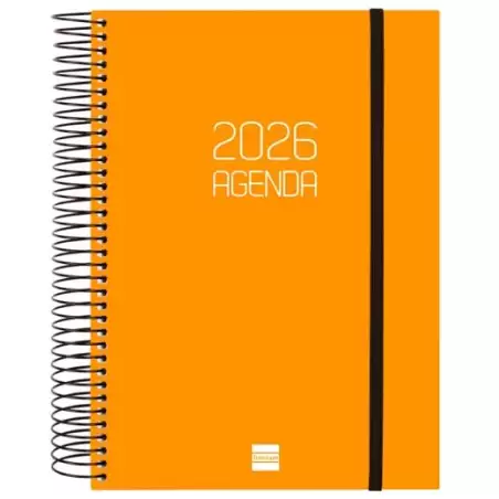 (742912926) FINOCAM AGENDA ESPIRAL OPAQUE E10-155X212MM 1DP TAPA PP NARANJA 2026