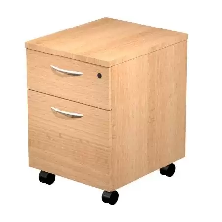 (60022-6) ARTEXPORT CAJONERA PRESTO 2 CAJONES C/RUEDAS GUÍAS METÁLICAS CERRADURA HAYA -DESMONTADO-