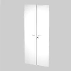 (60075M-3) ARTEXPORT PAREJA DE PUERTAS PARA ESTANTERÍA ALTA PRESTO 18MM CON CERRADURA BLANCO