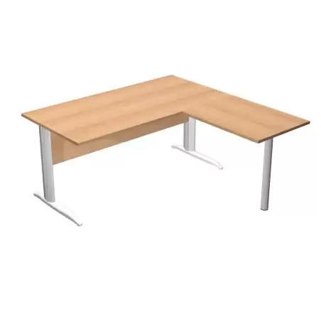 (ML003M-HA) ARTEXPORT MESA ESCRITORIO PRESTO CON PATAS METAL 160 + ALA LATERAL 79X60 HAYA