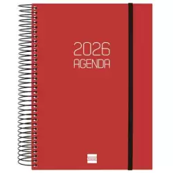(742917426) FINOCAM AGENDA ESPIRAL OPAQUE E10-155X212MM 1DP TAPA PP BURDEOS 2026