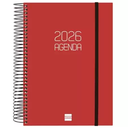 (742917426) FINOCAM AGENDA ESPIRAL OPAQUE E10-155X212MM 1DP TAPA PP BURDEOS 2026