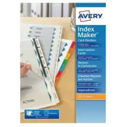 (01732061) AVERY ÍNDICES SEPARADORES 12 PESTAÑAS PERSONALIZADAS INDEX MAKER SIN AGUJEROS 222X297MM BLANCO