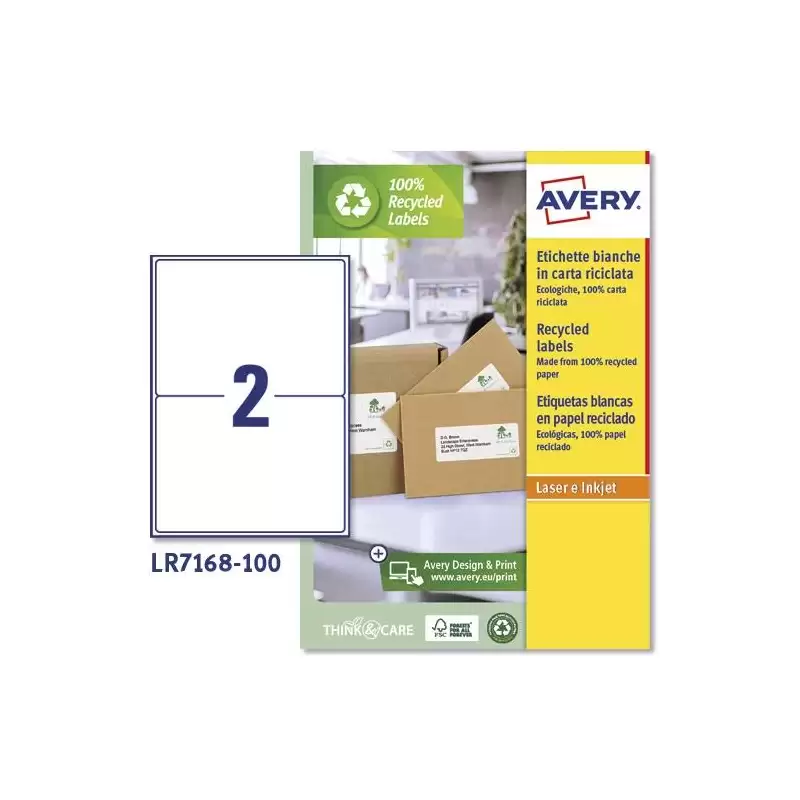 (LR7168-100) AVERY ETIQUETAS ADHESIVAS PARA ENVÍOS 199