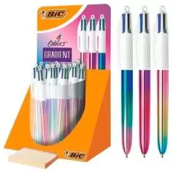 (511031) BIC BOLÍGRAFO 4 COLORES GRADIENT CUERPO BLANCO/MULTICOLOR SURTIDOS EXPOSITOR 30 UD