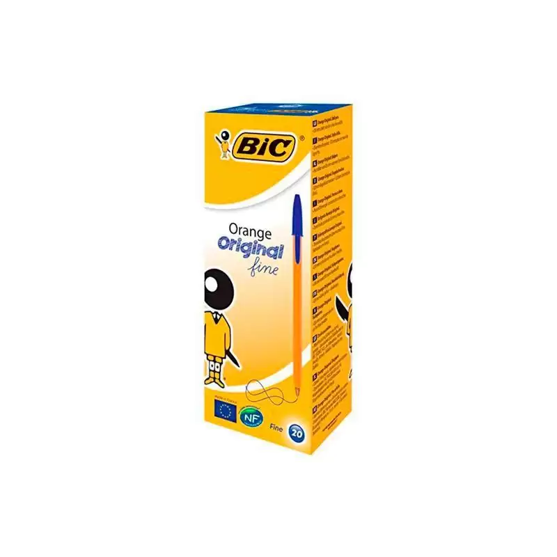 (8099221) BIC BOLÍGRAFO NARANJA ORIGINAL FINE AZUL CAJA 20 UD