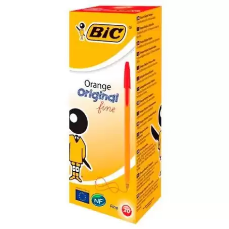 (8099241) BIC BOLÍGRAFO NARANJA ORIGINAL FINE ROJO CAJA 20 UD