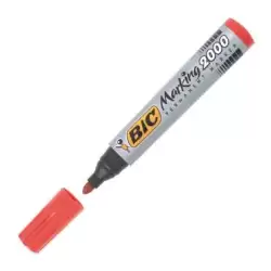 (8209133) BIC MARCADOR PERMANENTE MARKING 2000 PUNTA REDONDA ROJO CAJA 12 UD