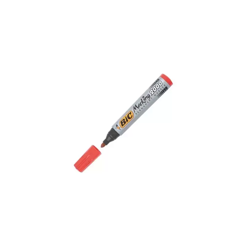 (8209133) BIC MARCADOR PERMANENTE MARKING 2000 PUNTA REDONDA ROJO CAJA 12 UD