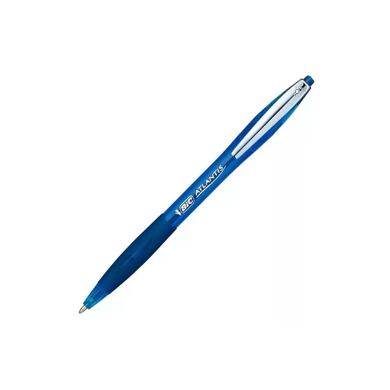 (9021322) BIC BOLÍGRAFO RETRÁCTIL ATLANTIS SOFT PUNTA MEDIA 1.0MM AZUL CAJA 12 UD