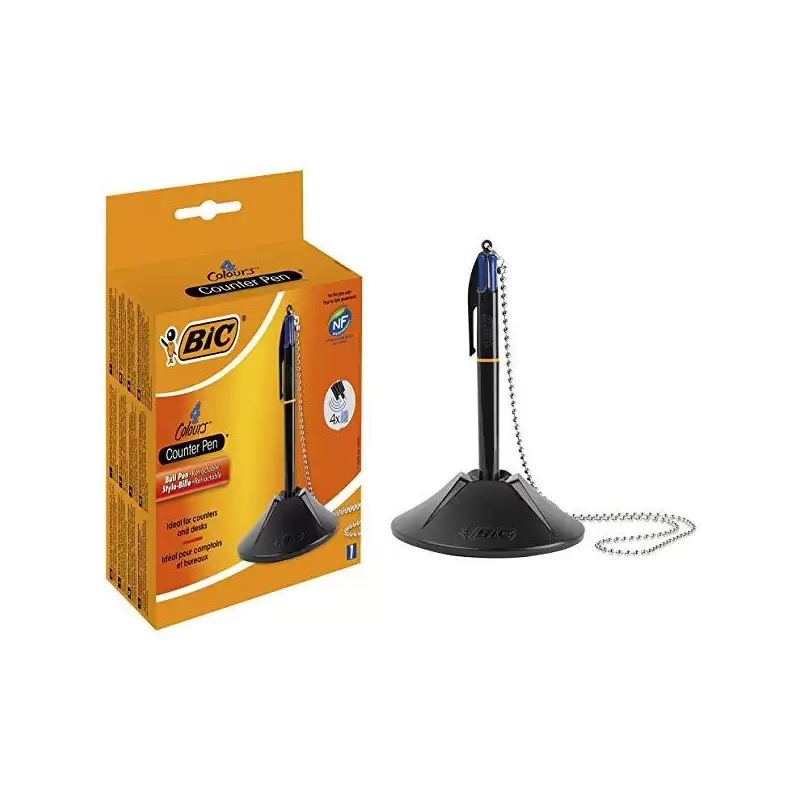 (918515) BIC BOLÍGRAFO PEANA COUNTER PEN 4 RECAMBIOS TINTA AZUL RECARGABLE NEGRO