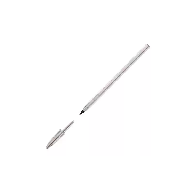 (921339/526280) BIC BOLÍGRAFO CRISTAL SHINE SILVER NEGRO CAJA 20 UD