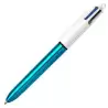 (982874) BIC BOLÍGRAFO 4 COLORES SHINE SILVER CUERPO BLANCO/AZUL METÁLICO CAJA 12 UD