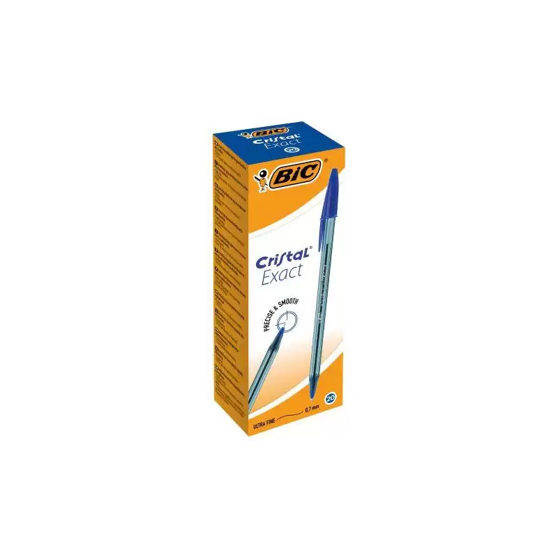 (992605) BIC BOLÍGRAFO CRISTAL EXACT ULTRA FINE AZUL CAJA 20 UD