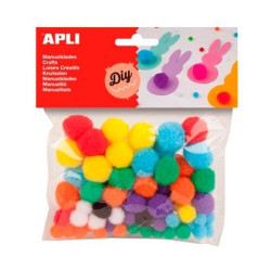 (13061) APLI POMPONES COLORES SURTIDOS -BOLSA 78U-