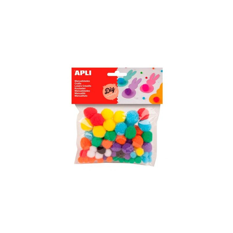 (13061) APLI POMPONES COLORES SURTIDOS -BOLSA 78U-